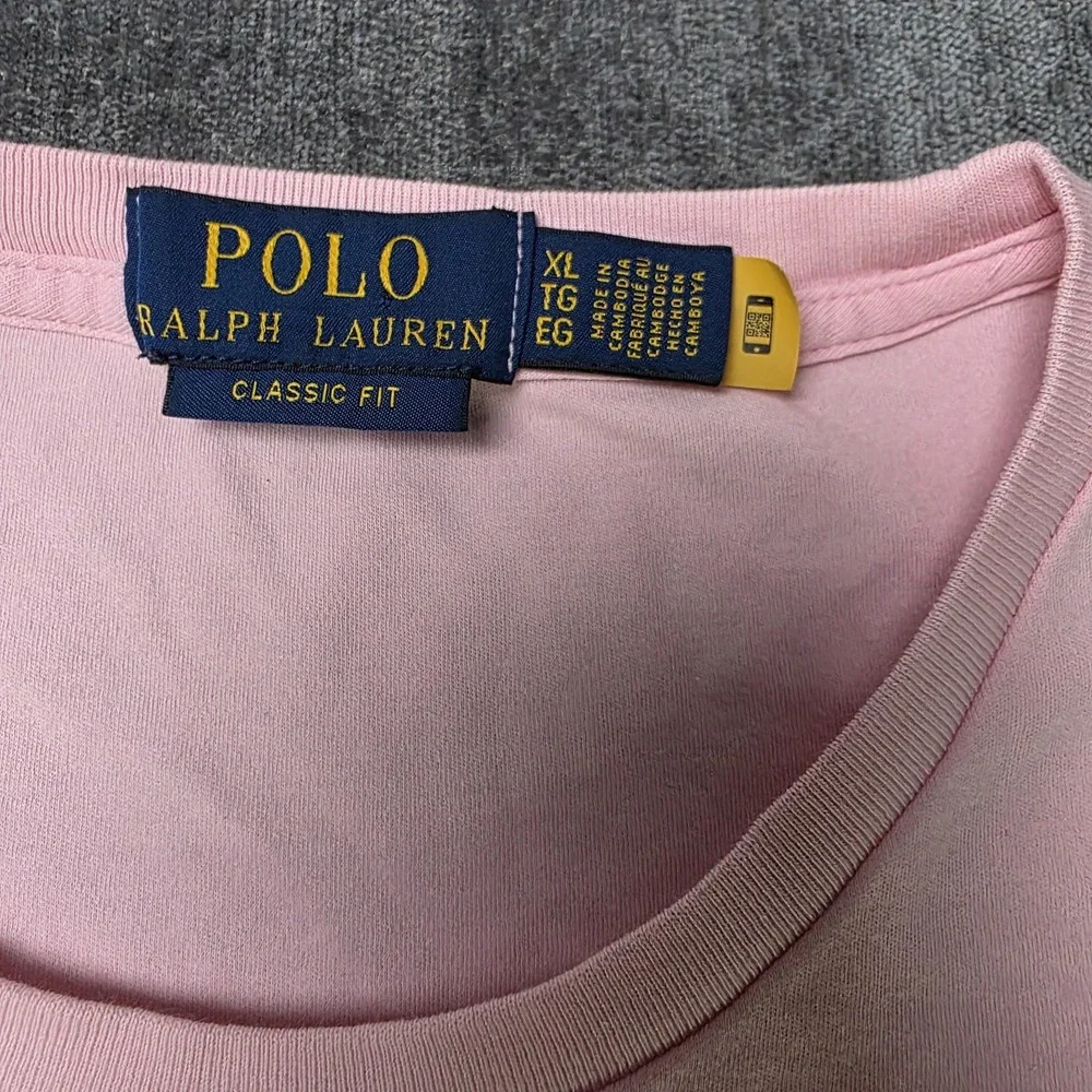 Polo Ralph Lauren T Shirt Mens XL Classic Fit Pink Flesh Pony Preppy Cotton